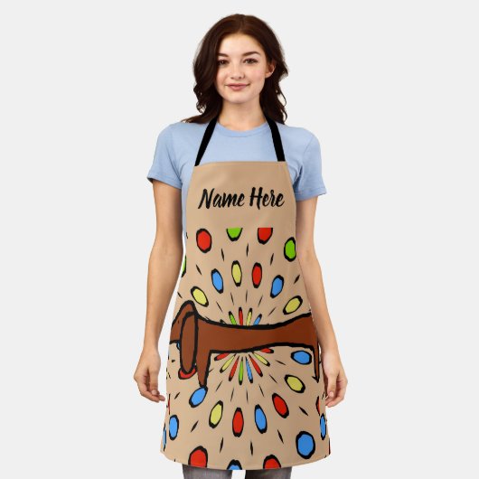 Abstrakte Form, Dackel, Text hinzufügen, Schürze (Getragen)