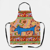 Abstrakte Form, Dackel, Text hinzufügen, Schürze (Vorderseite)