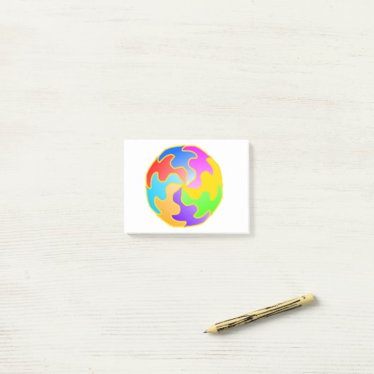 Abstrakte Form Post-it Klebezettel (Auf Schreibtisch)