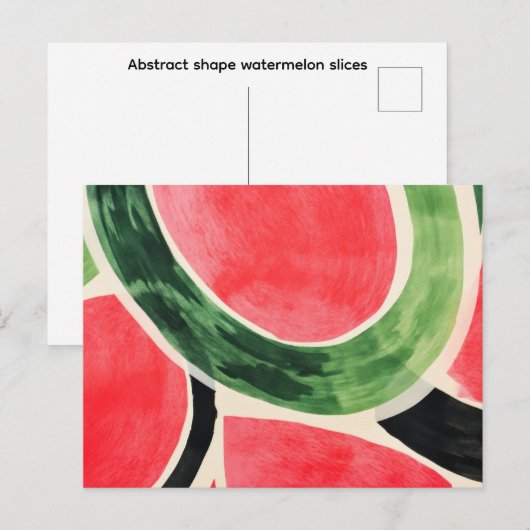 Abstrakte Form Wassermelonen Scheiben Postkarte (Vorne/Hinten)
