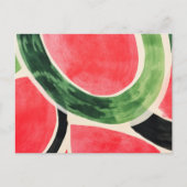 Abstrakte Form Wassermelonen Scheiben Postkarte (Vorderseite)