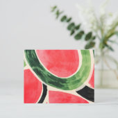 Abstrakte Form Wassermelonen Scheiben Postkarte (Stehend Vorderseite)