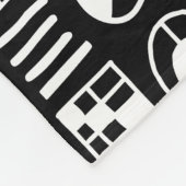 Abstrakte Formen 060617 Muster - Schwarz weiß Fleecedecke (Ecke)