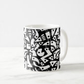 Abstrakte Formen 180318 - Schwarz-Weiß Kaffeetasse (VorderseiteRechts)