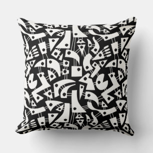 Abstrakte Formen 180318 - Schwarz-Weiß Kissen