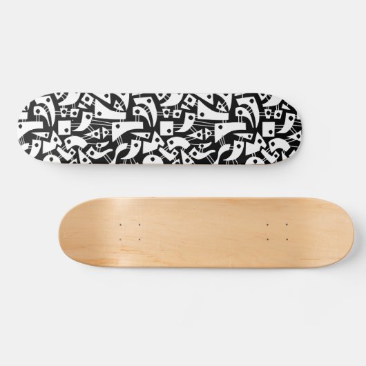 Abstrakte Formen 180318 - Schwarz-Weiß Skateboard (Horizontal)