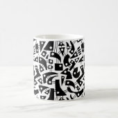 Abstrakte Formen 180318 - Schwarzweiß Kaffeetasse (Mittel)