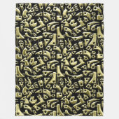 Abstrakte Formen 180318 - Shiny Gold Fleecedecke (Vorderseite)
