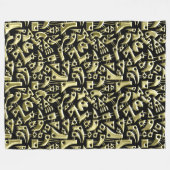 Abstrakte Formen 180318 - Shiny Gold Fleecedecke (Vorderseite (Horizontal))
