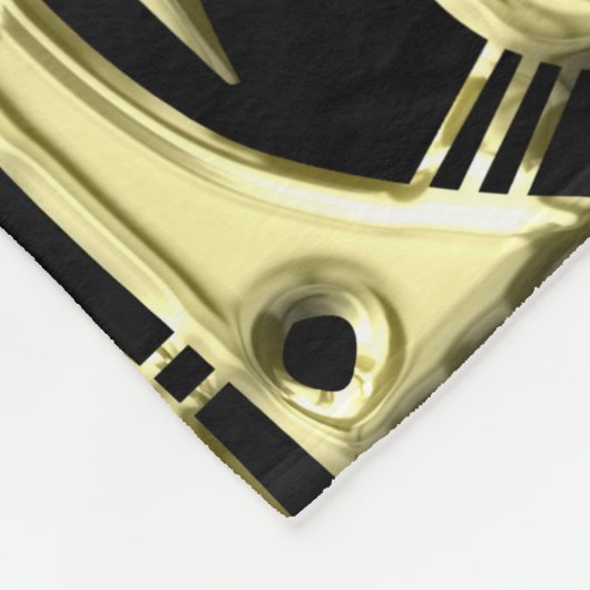 Abstrakte Formen 180318 - Shiny Gold Fleecedecke (Ecke)