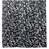 Abstrakte Formen 180318 - Shiny Silver Duschvorhang (Vorderseite)