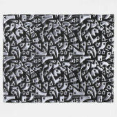 Abstrakte Formen 180318 - Shiny Silver Fleecedecke (Vorderseite (Horizontal))