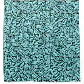 Abstrakte Formen 301122 - Eisblau auf Schwarz Duschvorhang (Vorderseite)