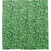 Abstrakte Formen 301122 - Minzgrün auf Schwarz Duschvorhang (Vorderseite)