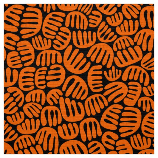 Abstrakte Formen 301122 - Orange auf Schwarz Stoff (Muster)