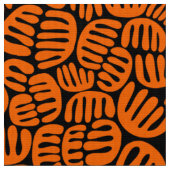 Abstrakte Formen 301122 - Orange auf Schwarz Stoff (Nahaufnahme)