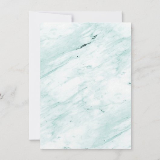 Abstrakte Formen Aquamariner grüner Marmorrücken u Save The Date (Rückseite)