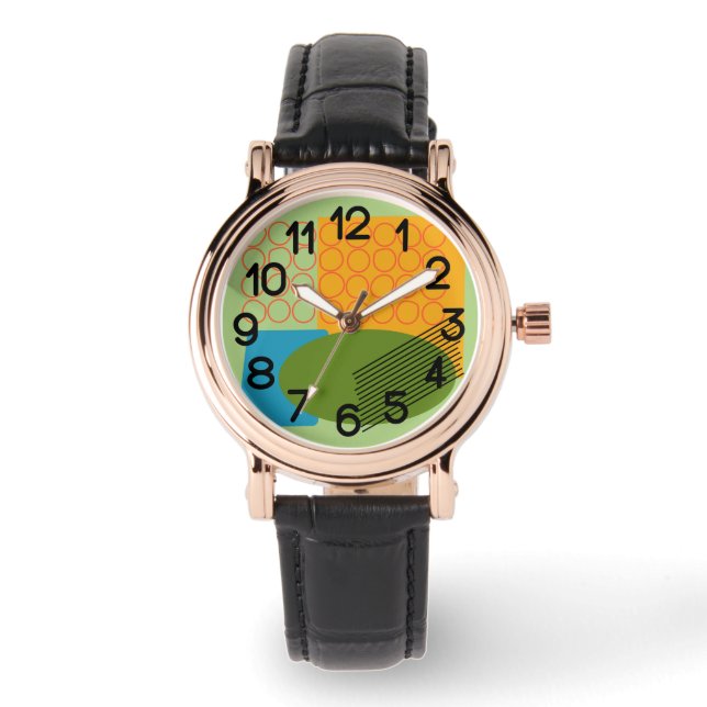 Abstrakte Formen Armbanduhr (Vorderseite)