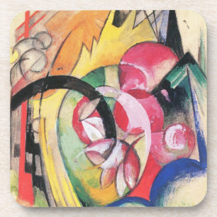 Abstrakte Formen (auch Farbige Blumen) von Franz M Getränkeuntersetzer