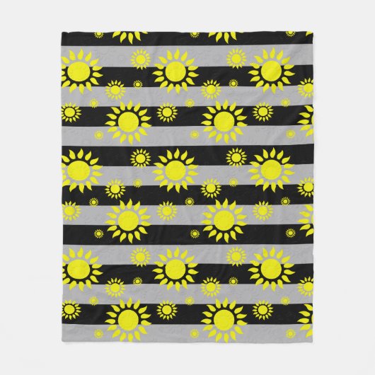 Abstrakte Formen auf grauen Streifen Fleecedecke (Vorderseite)