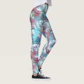 Abstrakte Formen aus Glas auf sandiger Textur Leggings (Rechts)