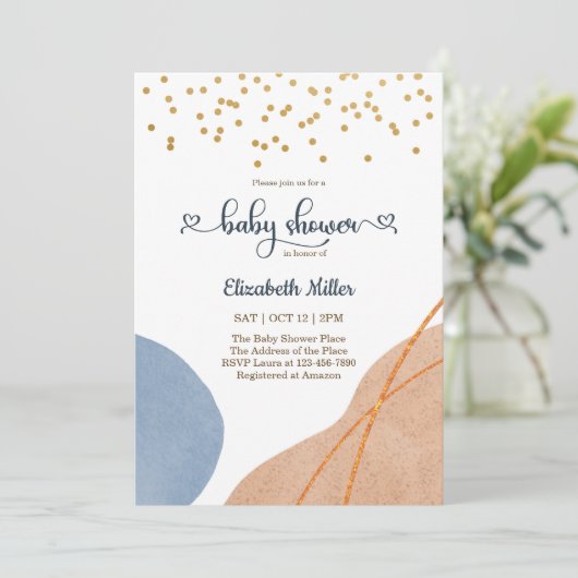 Abstrakte Formen Boho Babydusche (Stehend Vorderseite)