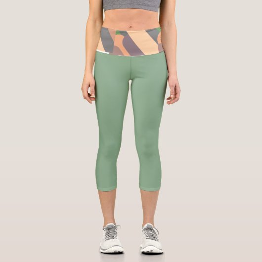 Abstrakte Formen Capri Leggings (Vorderseite)
