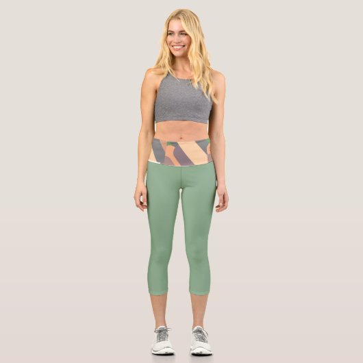 Abstrakte Formen Capri Leggings (Vorderseite)