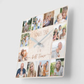 Abstrakte Formen der Familienzeit neutrales Foto Quadratische Wanduhr (Winkel)
