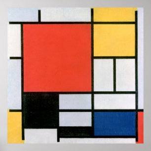 ABSTRAKTE FORMEN DISTRESSED MONDRIAN  POSTER