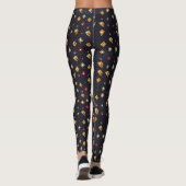 Abstrakte Formen dunkles Muster Leggings (Rückseite)