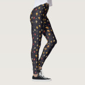 Abstrakte Formen dunkles Muster Leggings (Rechts)