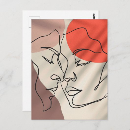 Abstrakte Formen Eine Reihe Zeichnend Minimalistis Postkarte (Vorne/Hinten)