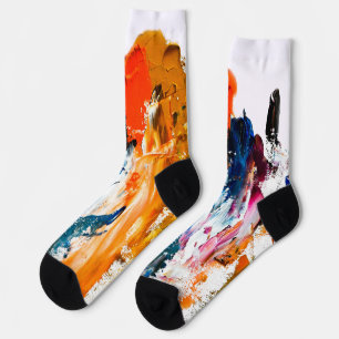 Abstrakte Formen, geboren aus der lebendigen Palet Socken