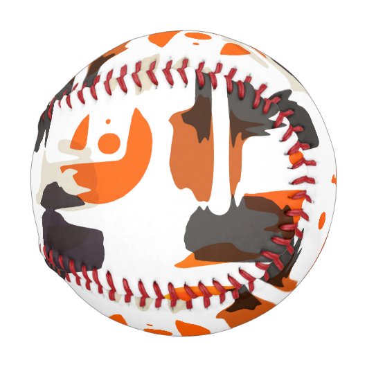 Abstrakte Formen in Retrofarben Baseball (Vorne Rechts)