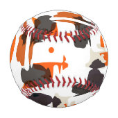 Abstrakte Formen in Retrofarben Baseball (Rückseite)