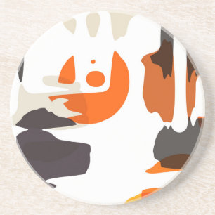 Abstrakte Formen in Retrofarben Getränkeuntersetzer