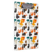 Abstrakte Formen in Retrofarben Klemmbrett (Rechts)