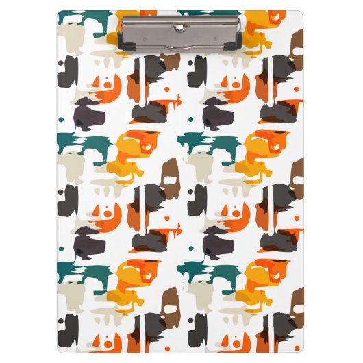 Abstrakte Formen in Retrofarben Klemmbrett (Vorderseite)