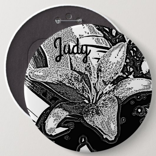 abstrakte Formen in Schwarz und Weiß, modern silbe Button (Vorne & Hinten)