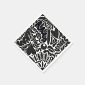 Abstrakte Formen in Schwarz/Weiß Serviette (Ecke)