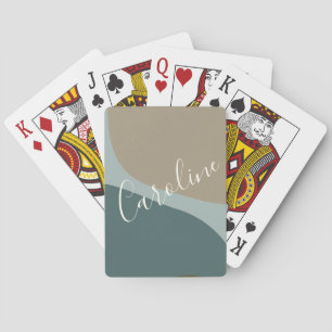 Abstrakte Formen in Teal Personalisierter Schriftn Spielkarten
