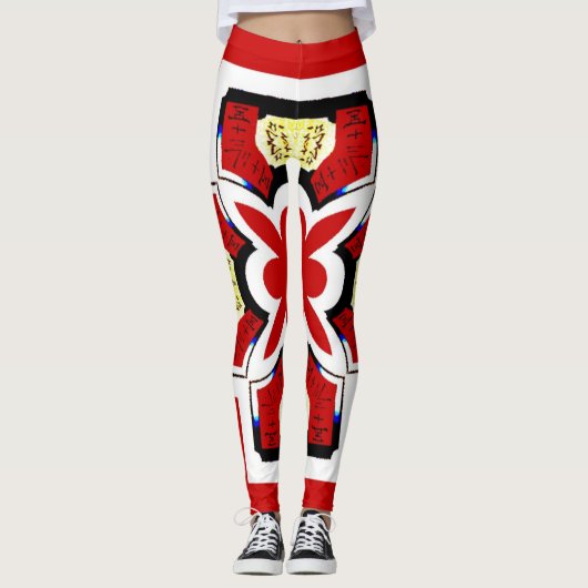 Abstrakte Formen, japanischer Stil Leggings (Vorderseite)