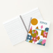 Abstrakte Formen Landschaft Blau Pink Geometrisch Notizblock (Innenseite)