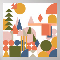 Abstrakte Formen Landschaft Geometrische Folklores