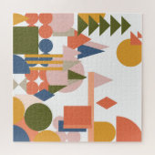 Abstrakte Formen Landschaft Geometrische Folklores Puzzle (Horizontal)