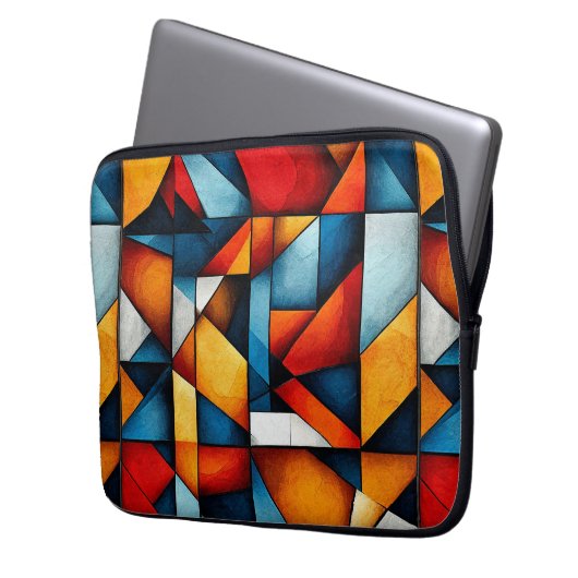 Abstrakte Formen Laptopschutzhülle (Vorderseite Links)