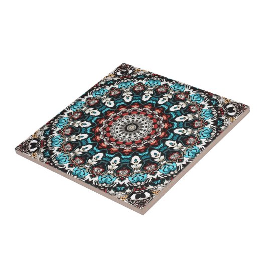 Abstrakte Formen Mandala Fliese (Seite)
