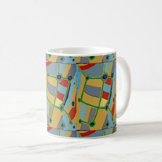 Abstrakte Formen, Matisse-Stil, Hinzufügen von Tex Kaffeetasse (VorderseiteRechts)