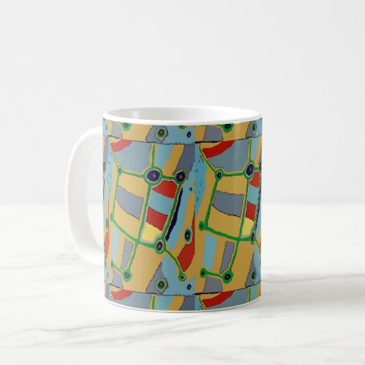 Abstrakte Formen, Matisse-Stil, Hinzufügen von Tex Kaffeetasse (Vorderseite Links)